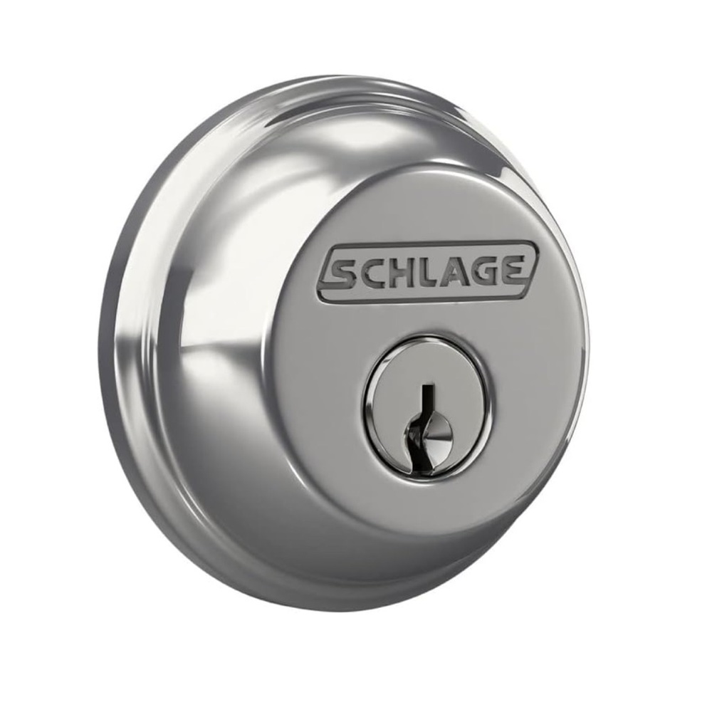 NEW Schlage B60 Series Bright Chrome Single Cylinder Deadbolt B60N625